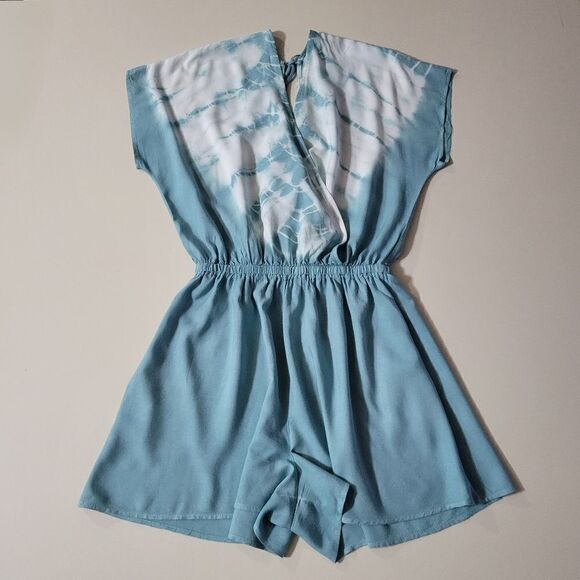 Promesa Women's Teal Surplice Romper - Picture 1 of 13